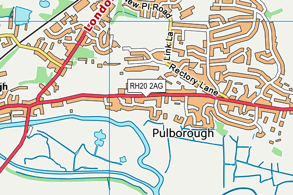 RH20 2AG map - OS VectorMap District (Ordnance Survey)