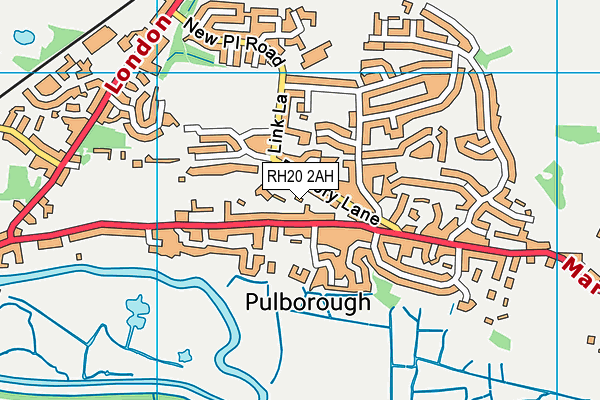 RH20 2AH map - OS VectorMap District (Ordnance Survey)