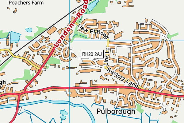 Pulborough Recreation Ground map (RH20 2AJ) - OS VectorMap District (Ordnance Survey)