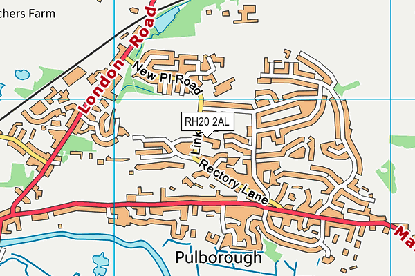 RH20 2AL map - OS VectorMap District (Ordnance Survey)