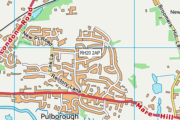 RH20 2AP map - OS VectorMap District (Ordnance Survey)