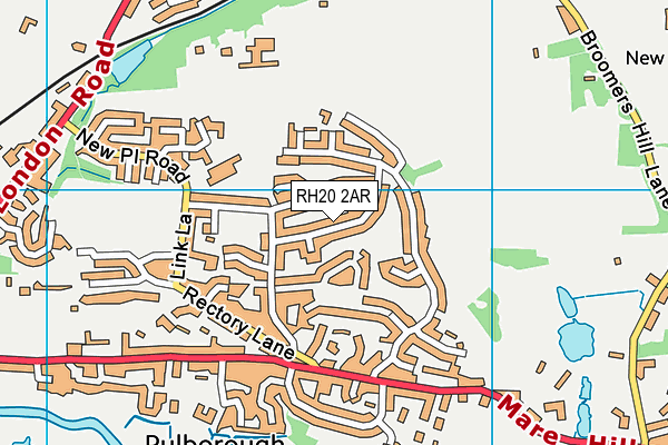 RH20 2AR map - OS VectorMap District (Ordnance Survey)