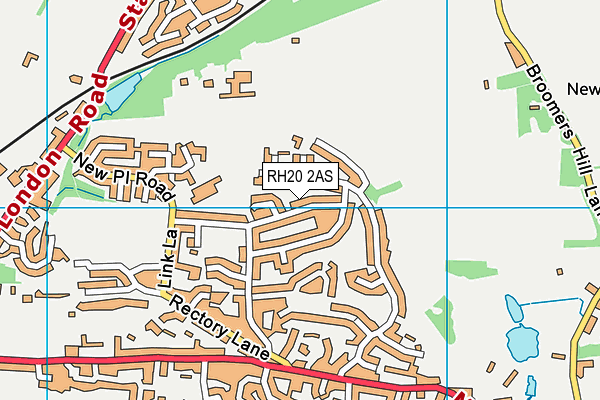 RH20 2AS map - OS VectorMap District (Ordnance Survey)