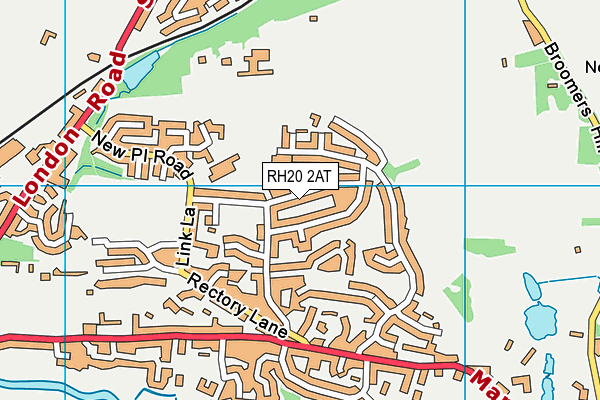 RH20 2AT map - OS VectorMap District (Ordnance Survey)