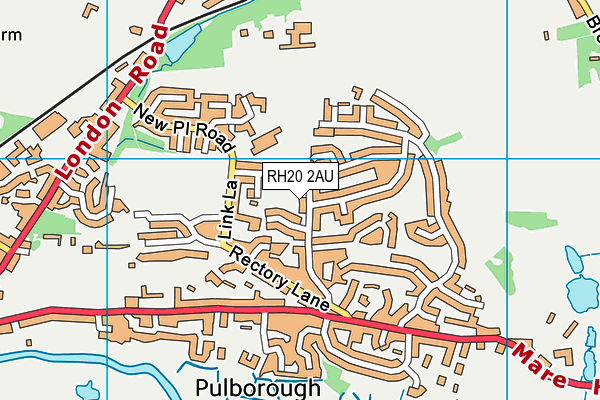 RH20 2AU map - OS VectorMap District (Ordnance Survey)