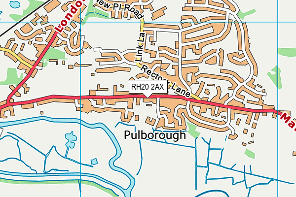 RH20 2AX map - OS VectorMap District (Ordnance Survey)