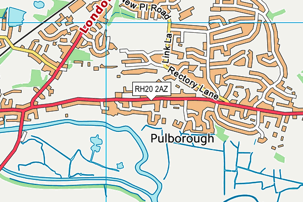 RH20 2AZ map - OS VectorMap District (Ordnance Survey)