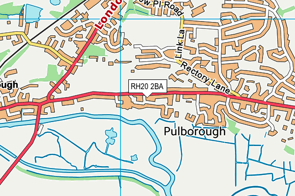 RH20 2BA map - OS VectorMap District (Ordnance Survey)