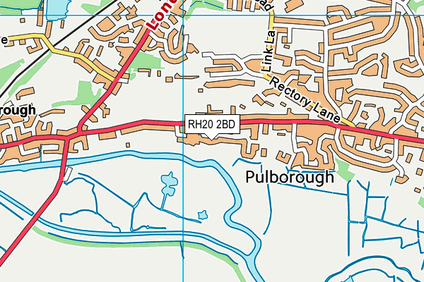 RH20 2BD map - OS VectorMap District (Ordnance Survey)