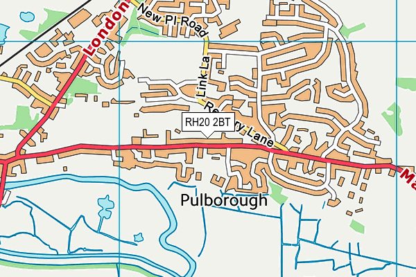 RH20 2BT map - OS VectorMap District (Ordnance Survey)