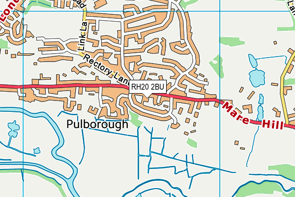 RH20 2BU map - OS VectorMap District (Ordnance Survey)