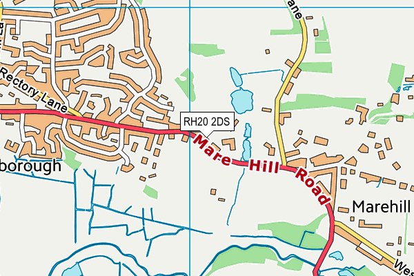 RH20 2DS map - OS VectorMap District (Ordnance Survey)