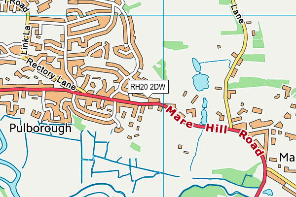 RH20 2DW map - OS VectorMap District (Ordnance Survey)