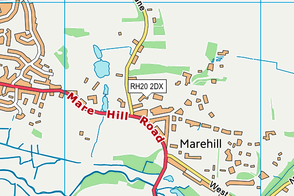 RH20 2DX map - OS VectorMap District (Ordnance Survey)