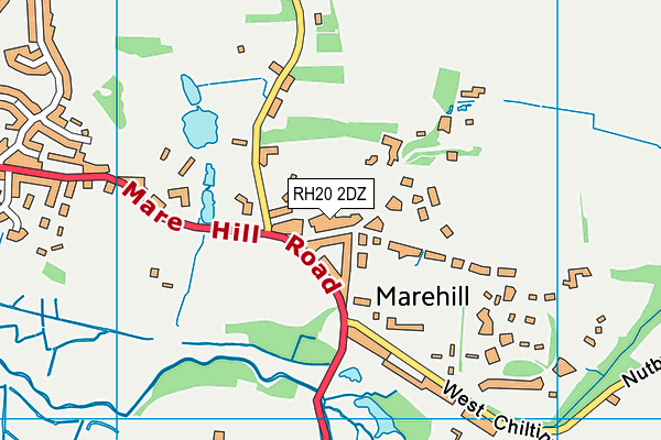 RH20 2DZ map - OS VectorMap District (Ordnance Survey)