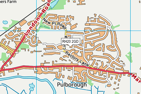 RH20 2GD map - OS VectorMap District (Ordnance Survey)
