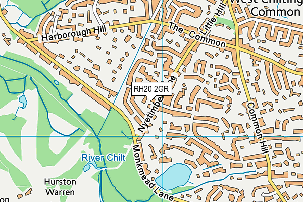 RH20 2GR map - OS VectorMap District (Ordnance Survey)