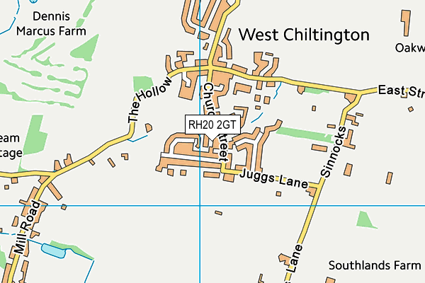 RH20 2GT map - OS VectorMap District (Ordnance Survey)