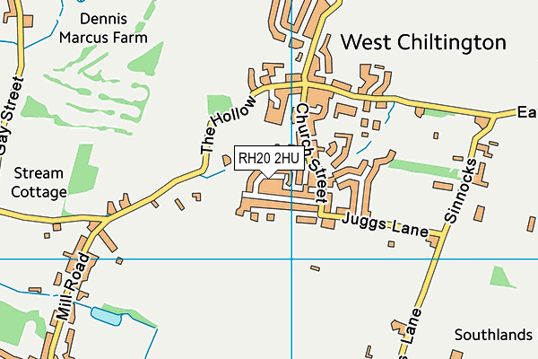 RH20 2HU map - OS VectorMap District (Ordnance Survey)