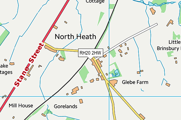 RH20 2HW map - OS VectorMap District (Ordnance Survey)