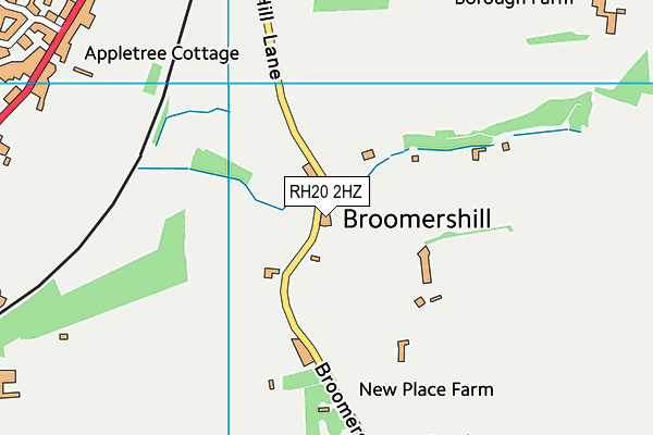 RH20 2HZ map - OS VectorMap District (Ordnance Survey)