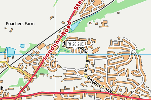 RH20 2JE map - OS VectorMap District (Ordnance Survey)