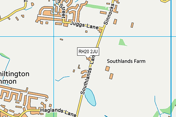 RH20 2JU map - OS VectorMap District (Ordnance Survey)