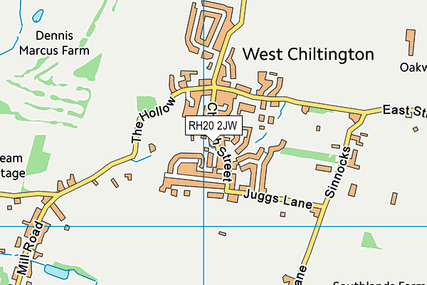 RH20 2JW map - OS VectorMap District (Ordnance Survey)