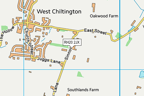 RH20 2JX map - OS VectorMap District (Ordnance Survey)