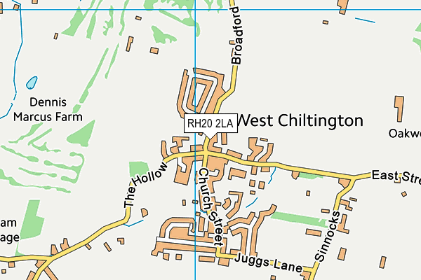 RH20 2LA map - OS VectorMap District (Ordnance Survey)