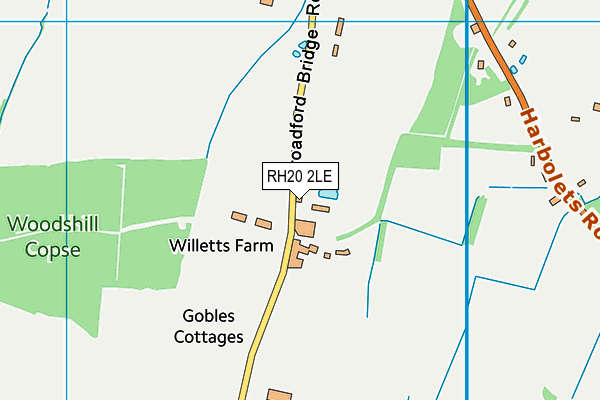 RH20 2LE map - OS VectorMap District (Ordnance Survey)