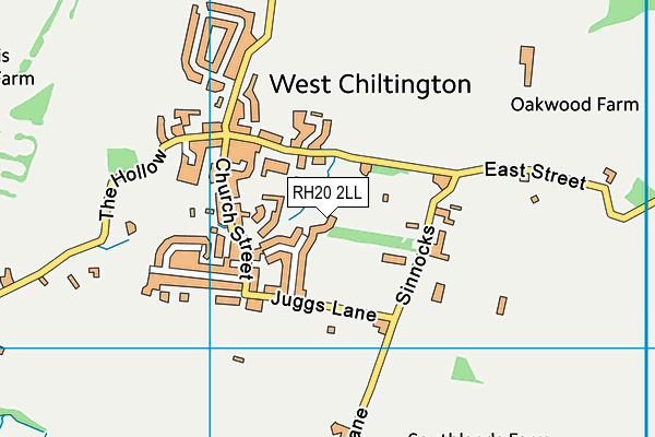 RH20 2LL map - OS VectorMap District (Ordnance Survey)