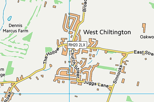 RH20 2LX map - OS VectorMap District (Ordnance Survey)