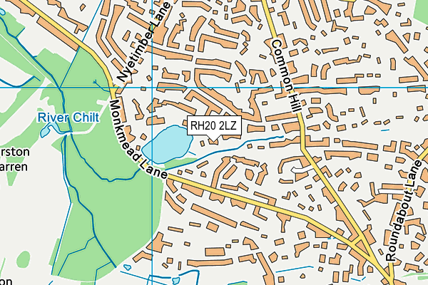 RH20 2LZ map - OS VectorMap District (Ordnance Survey)