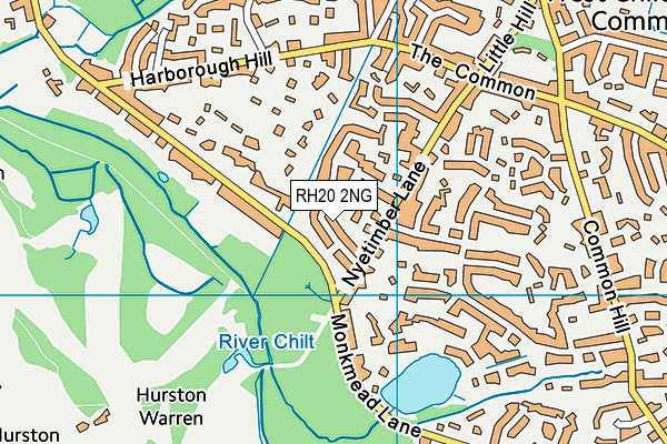 RH20 2NG map - OS VectorMap District (Ordnance Survey)