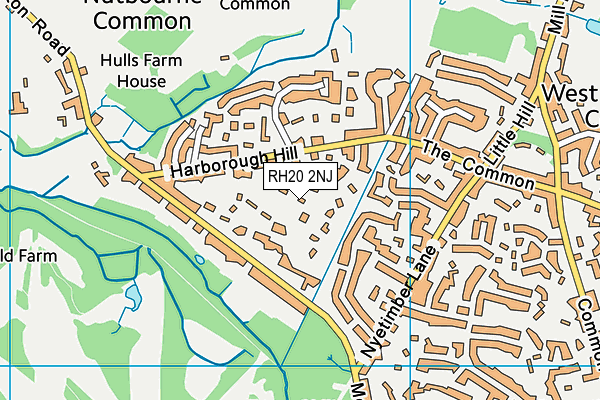 RH20 2NJ map - OS VectorMap District (Ordnance Survey)
