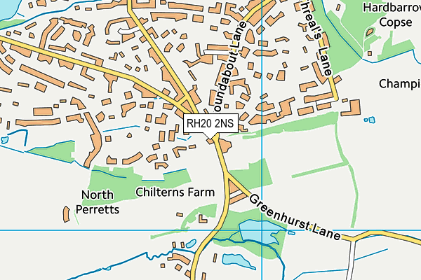 RH20 2NS map - OS VectorMap District (Ordnance Survey)