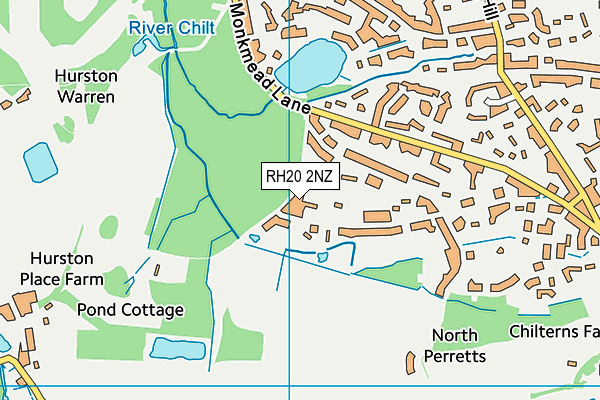 RH20 2NZ map - OS VectorMap District (Ordnance Survey)