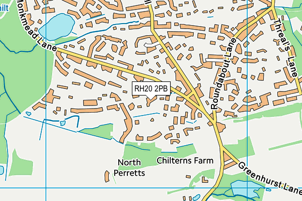 RH20 2PB map - OS VectorMap District (Ordnance Survey)