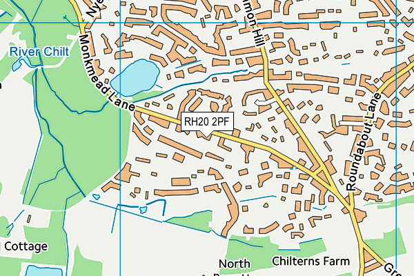 RH20 2PF map - OS VectorMap District (Ordnance Survey)