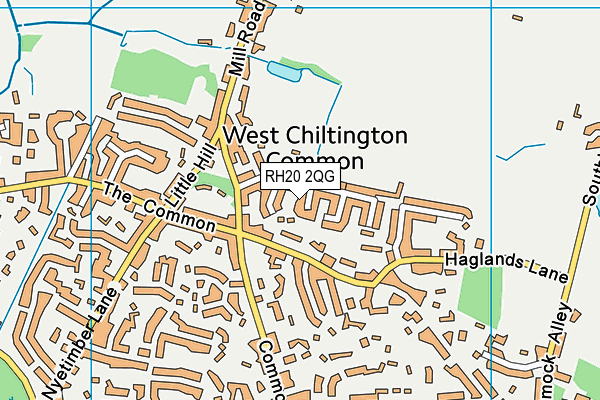 RH20 2QG map - OS VectorMap District (Ordnance Survey)