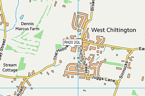 RH20 2QL map - OS VectorMap District (Ordnance Survey)
