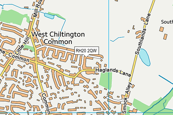 RH20 2QW map - OS VectorMap District (Ordnance Survey)