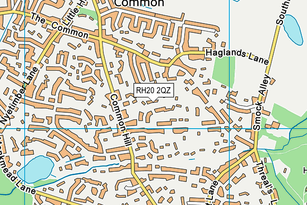 RH20 2QZ map - OS VectorMap District (Ordnance Survey)