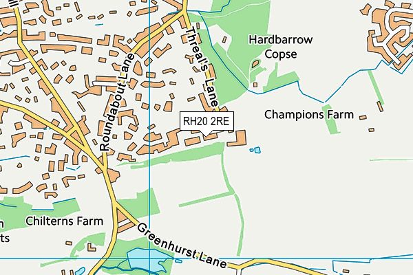 RH20 2RE map - OS VectorMap District (Ordnance Survey)