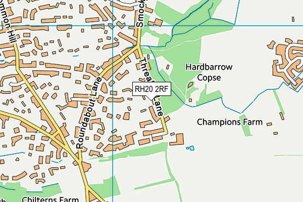 RH20 2RF map - OS VectorMap District (Ordnance Survey)