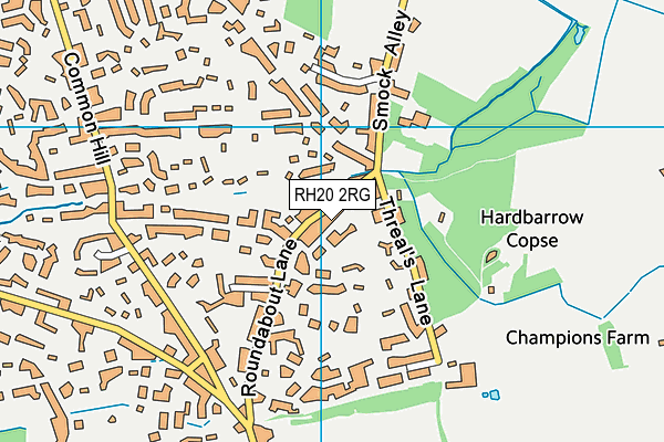 RH20 2RG map - OS VectorMap District (Ordnance Survey)