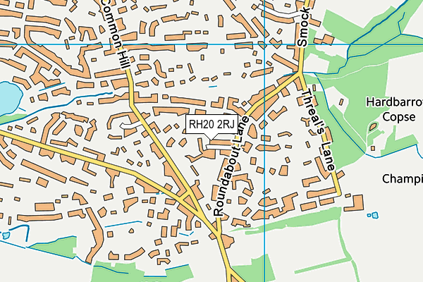 RH20 2RJ map - OS VectorMap District (Ordnance Survey)