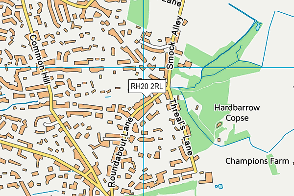 RH20 2RL map - OS VectorMap District (Ordnance Survey)