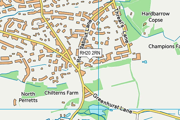 RH20 2RN map - OS VectorMap District (Ordnance Survey)